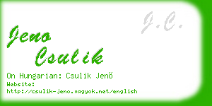 jeno csulik business card